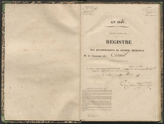 Délibérations du conseil municipal. 11 mai 1850-13 mai 1860
