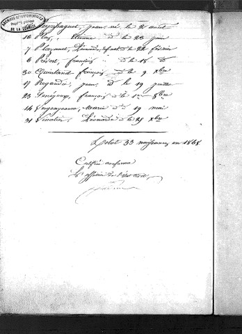 Naissances (1849-1868)