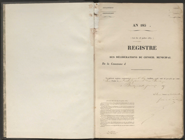 Délibérations du conseil municipal. 30 mai 1852-20 mai 1888