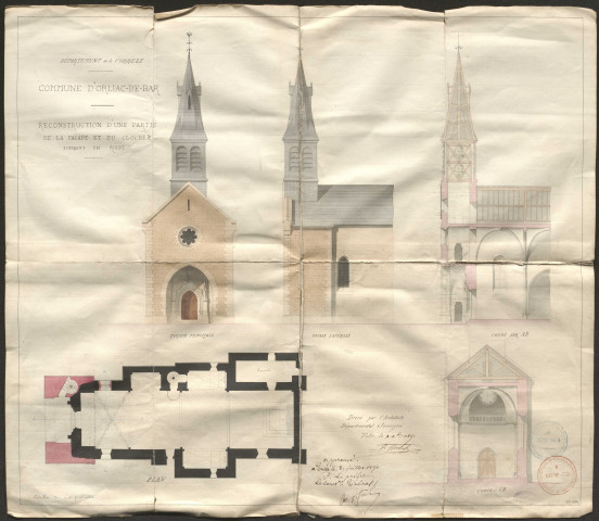 Eglise. Presbytère. Place publique.
