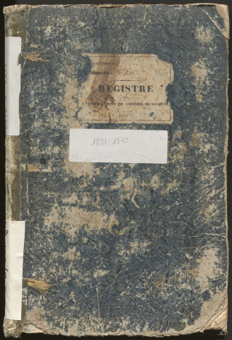 Délibérations du conseil municipal. 09 novembre 1851-24 octobre 1875