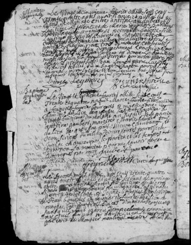 Baptêmes, mariages, sépultures (1734-1754)
