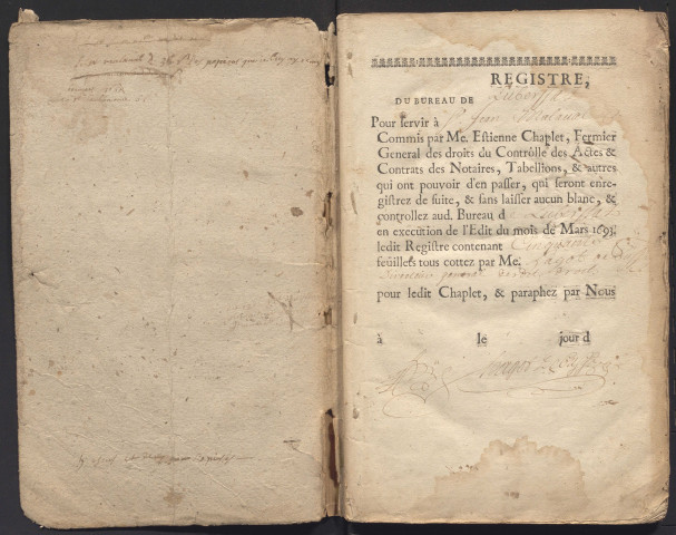 20 avril 1699-22 janvier 1701