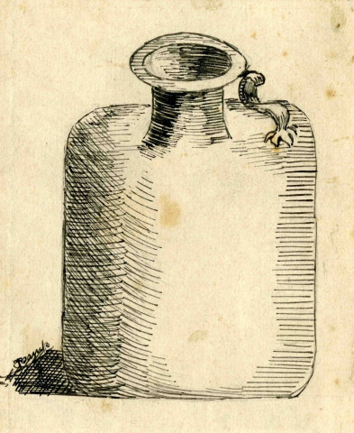 Bouteille en verre.