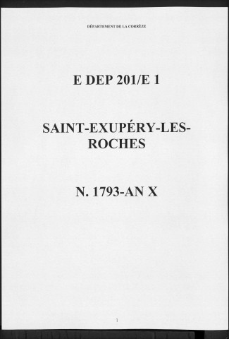Naissances et tables décennales des naissances (1793-1802)