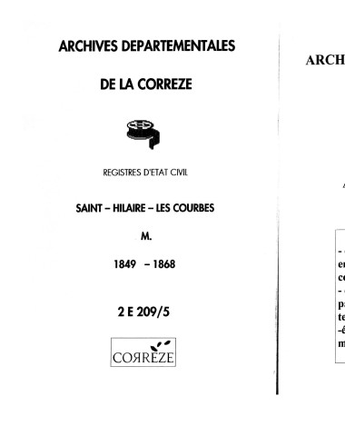 Mariages (1849-1868)