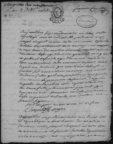 Naissances, mariages, décès (1795-1802)