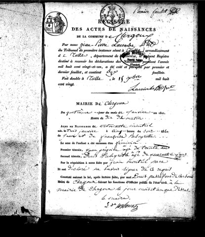 Naissances (1821-1848)