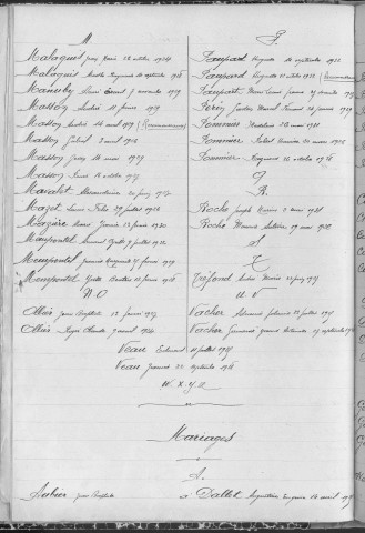 Tables décennales des naissances (1923-1932)