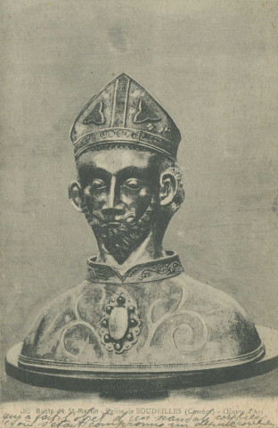 Soudeilles : "82 Buste de St-Martin - Eglise de Soudeilles (Corrèze) - Oeuvre d'art".