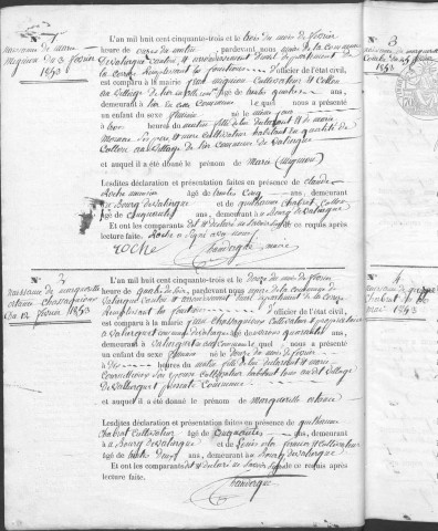Naissances, mariages, décès (1853-1862)