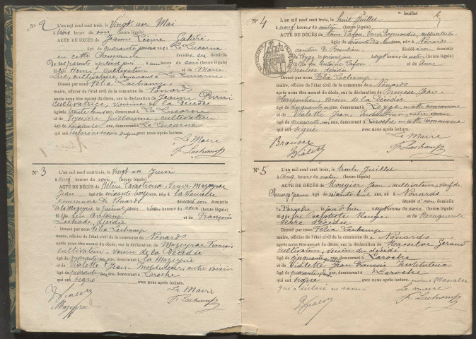 Décès (1903-1932).