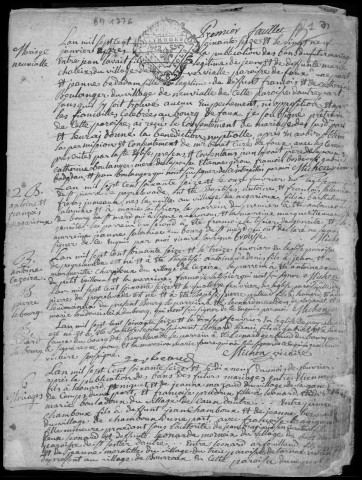 Baptêmes, mariages, sépultures (1776-1792)