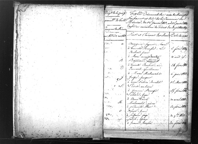 Tables décennales des décès (1803-1812)
