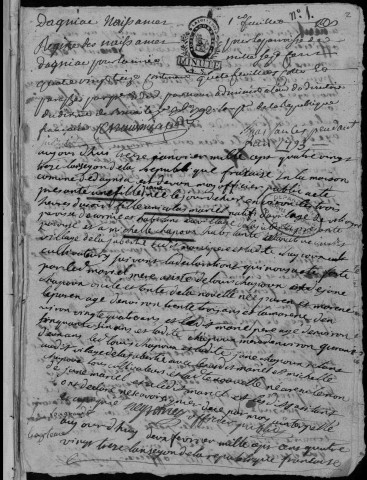 Naissances, mariages, décès (1793-1802)