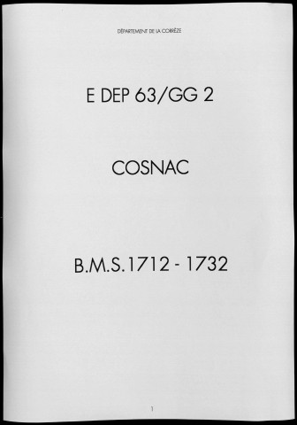 Baptêmes, mariages, sépultures (1712-1732)
