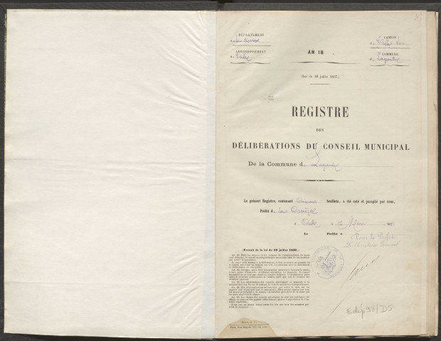 Délibérations du conseil municipal. 15 mai 1881-20 novembre 1887