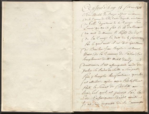 Délibérations du conseil municipal. 15 février 1816-12 août 1838