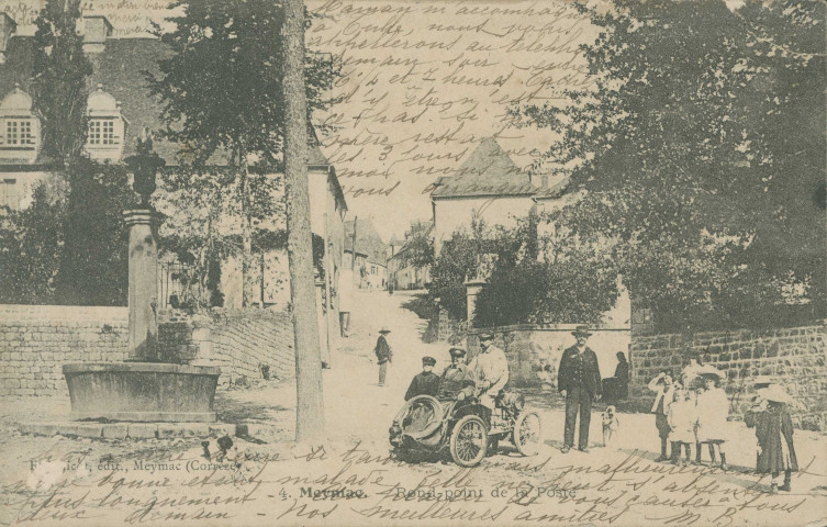 Meymac : "4. Meymac. - Rond-point de la poste".