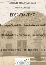 Délibérations du conseil municipal. 02 septembre 1962-26 décembre 1976