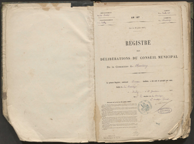 Délibérations du conseil municipal. 21 janvier 1878-24 novembre 1898