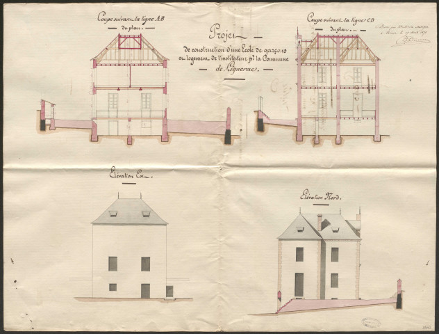 Construction de l'école de garçons et l'école de filles.