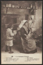 Folklore (scènes de) : "8. Le Limousin illustré - Petit Pierre ? Que veux-tu, grand'mère ? Ferme la porte, je sens le courant d'air". texte en limousin par P. do F.