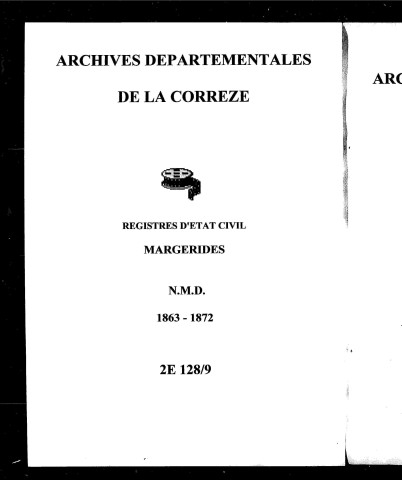 Naissances, mariages, décès (1863-1872)