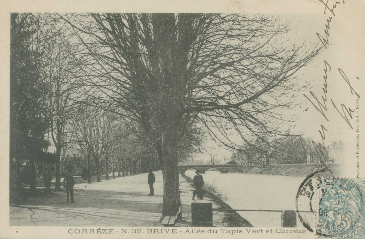 Brive-la-Gaillarde : "Corrèze - N.32. Brive - Allée du Tapis vert et Corrèze".