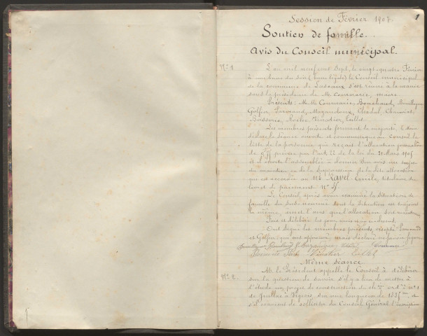 Délibérations du conseil municipal. 24 février 1907-31 mai 1914
