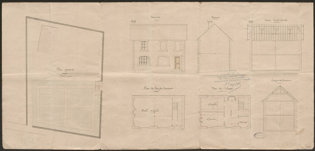 Construction et acquisition scolaire. Ecole de Celle. Ecole du Vert. Ecole de Saint-Germain-Le-Lièvre.