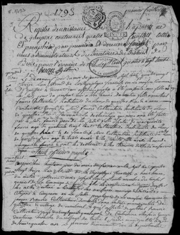 Naissances, mariages, décès et tables (1793-1802)