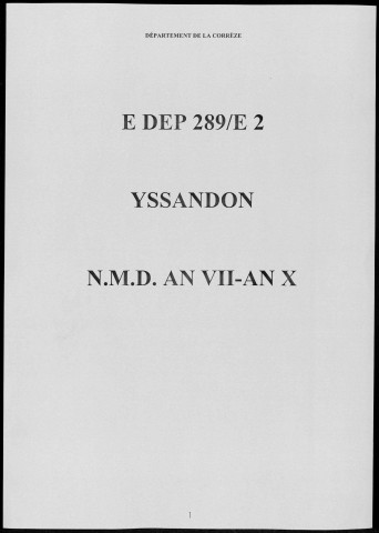 Naissances, mariages, décès (1799-1802)