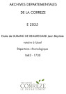 Répertoire chronologique : 1683-1730