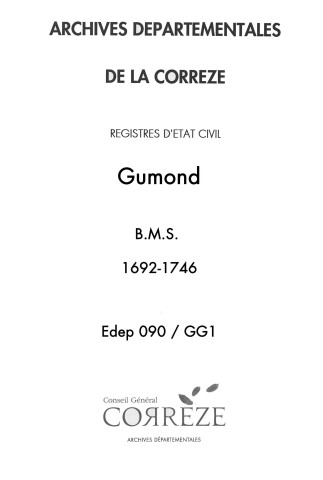 Baptêmes, mariages, sépultures (1692-1746)