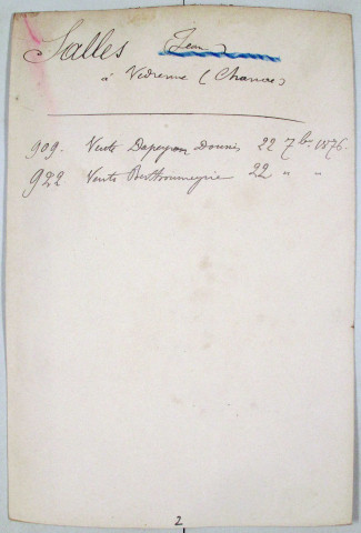 Répertoire alphabétique sur fiches : Salle-Sipan