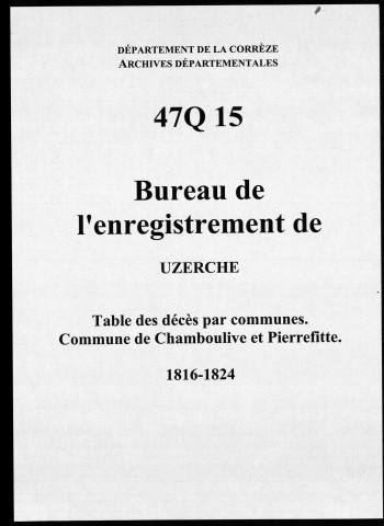 Commune de Chamboulive et Pierrefitte.
