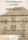 Délibérations du conseil municipal. 13 novembre 1864-23 mai 1880