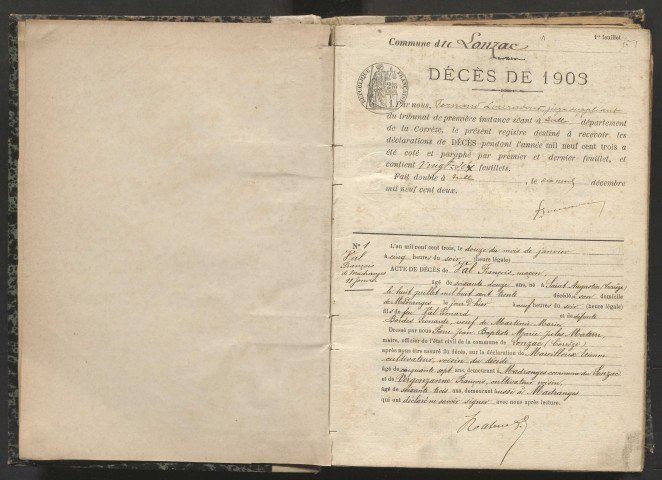 Décès (1903-1921).