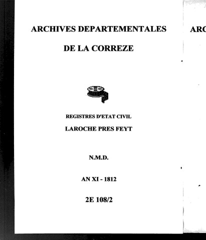 Naissances, mariages, décès (1803-1812)