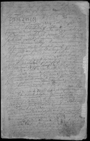 Baptêmes, mariages et sépultures (1704-1752)