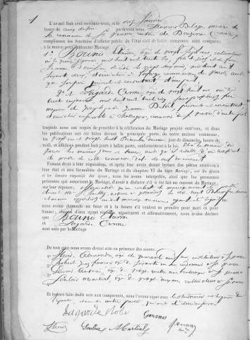 Mariages (1863-1882)