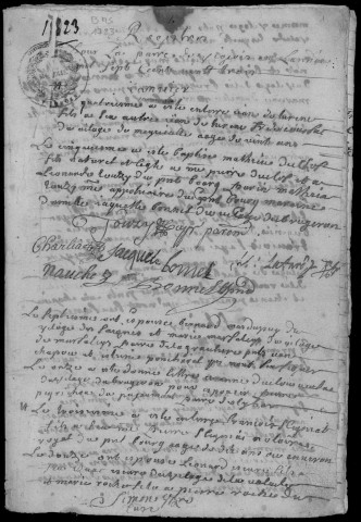 Baptêmes, mariages, sépultures (1723-1750)