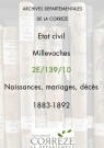 Naissances, mariages, décès (1883-1892)