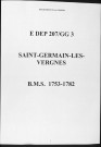 Baptêmes, mariages, sépultures (1753-1782)
