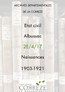 Naissances (1903-1921).