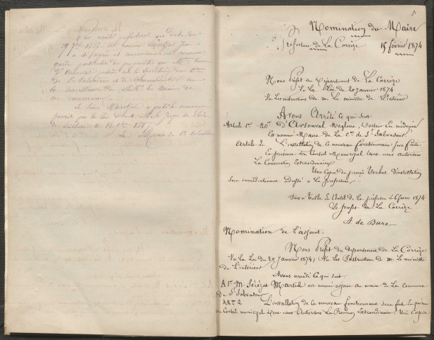 Délibérations du conseil municipal. 15 mars 1874-11 mars 1888