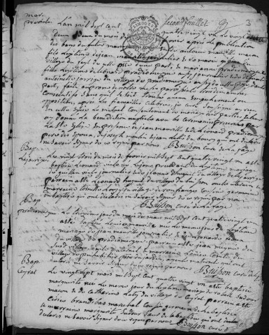 Baptêmes, mariages, sépultures (1781-1792)