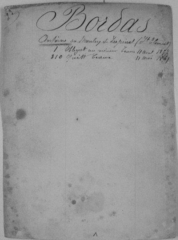 Répertoire alphabétique sur fiches : Bordas-Borie