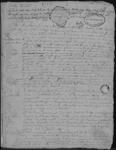 Baptêmes, mariages, sépultures (1773-1792)